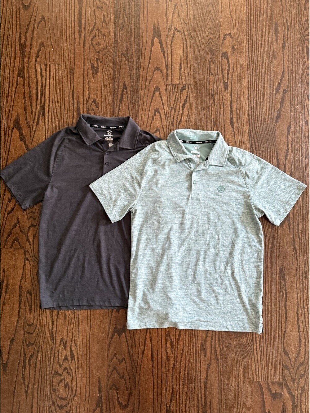 Hurley Performance Polo Shirt Lot Mens Small Gray/Sage Stretch Golf 2 Pack Pair